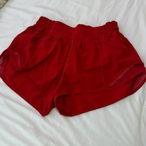 Red lululemon shorts
